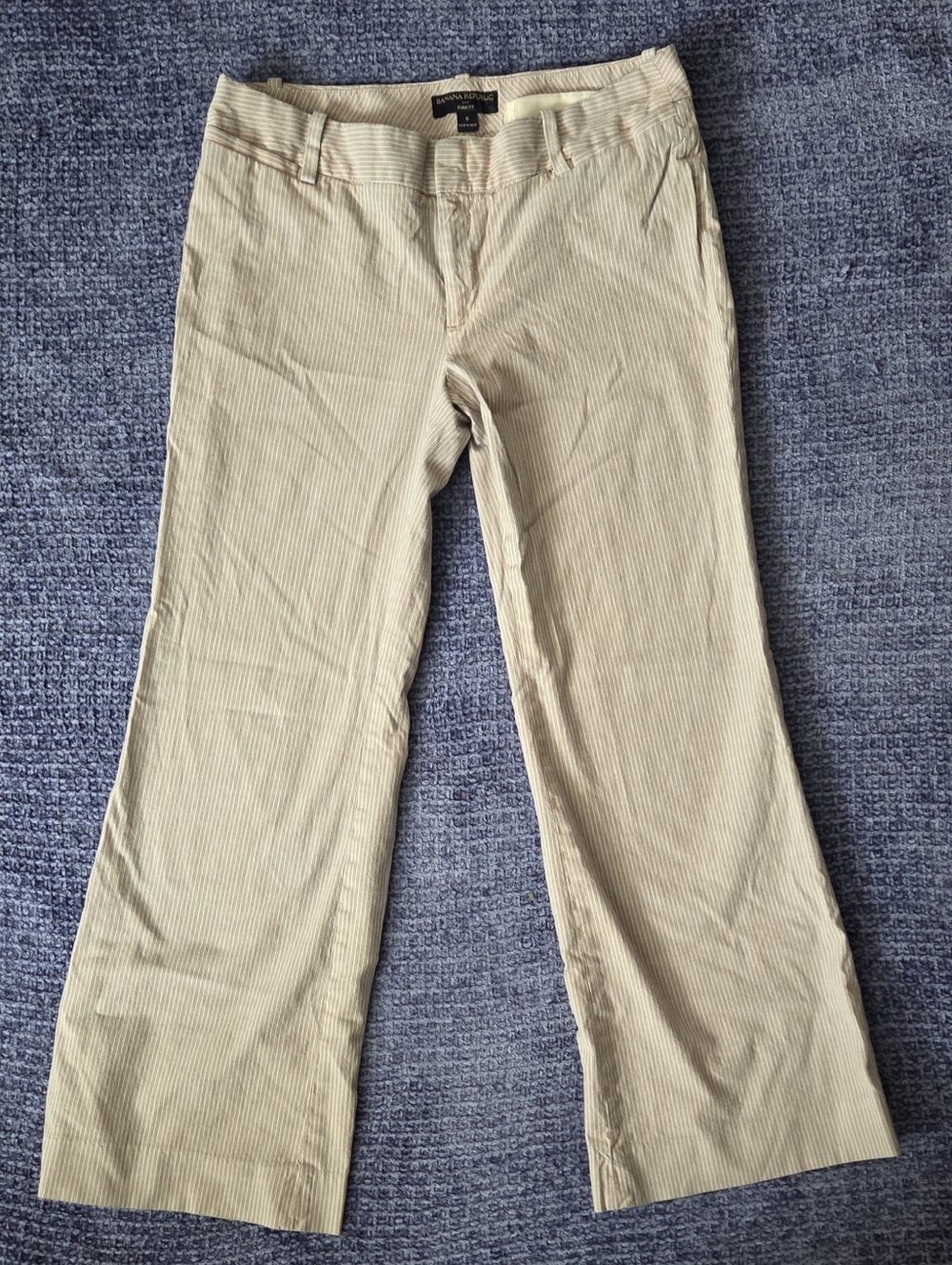 Banana Republic Beige Pinstripe Trousers RYAN FIT
